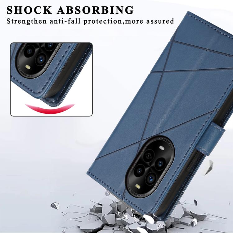 For Huawei nova 13 Pro PU Genuine Leather Texture Embossed Line Phone Case