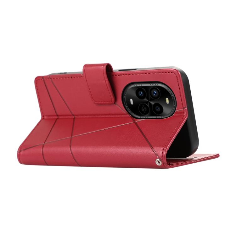 For Huawei nova 13 Pro PU Genuine Leather Texture Embossed Line Phone Case