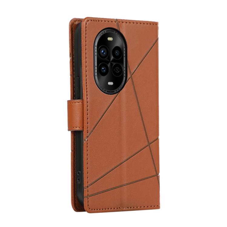 For Huawei nova 13 Pro PU Genuine Leather Texture Embossed Line Phone Case