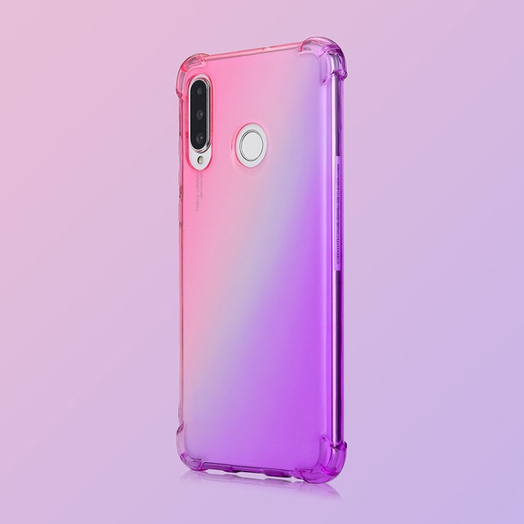 For Huawei nova 4e / P30 Lite Four-Corner Airbag Shockproof Gradient Color TPU Protective Case