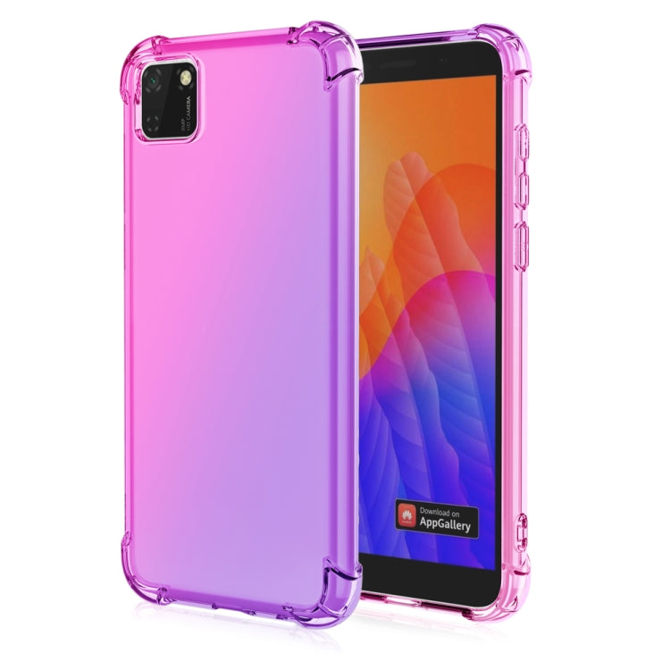 For Huawei Y5p Four-Corner Airbag Shockproof Gradient Color TPU Protective Case