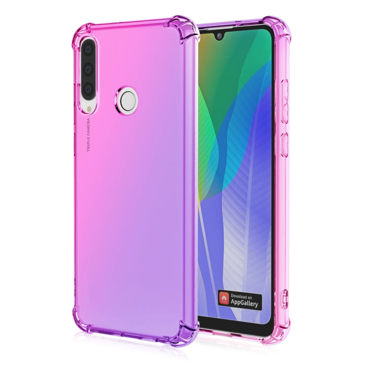 For Huawei Y6p Four-Corner Airbag Shockproof Gradient Color TPU Protective Case