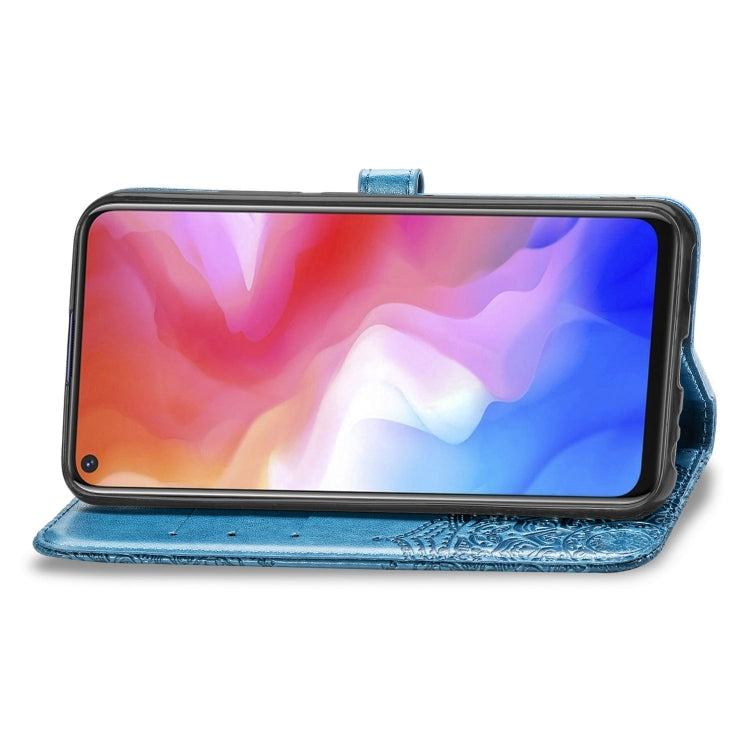 For Vivo Y50 Halfway Mandala Embossing Pattern Horizontal Flip PU Leather Case with Card Slots & Holder & Wallet