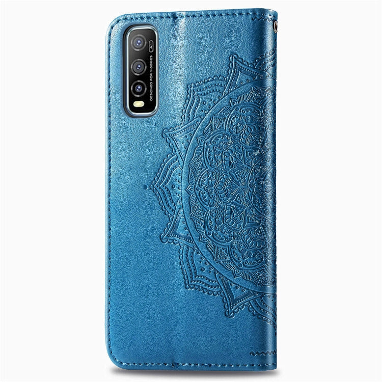For Vivo Y70s Halfway Mandala Embossing Pattern Horizontal Flip PU Leather Case with Card Slots & Holder & Wallet