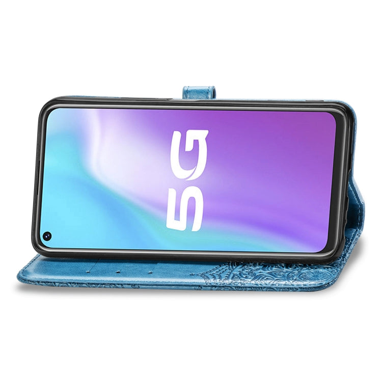 For Vivo Y70s Halfway Mandala Embossing Pattern Horizontal Flip PU Leather Case with Card Slots & Holder & Wallet