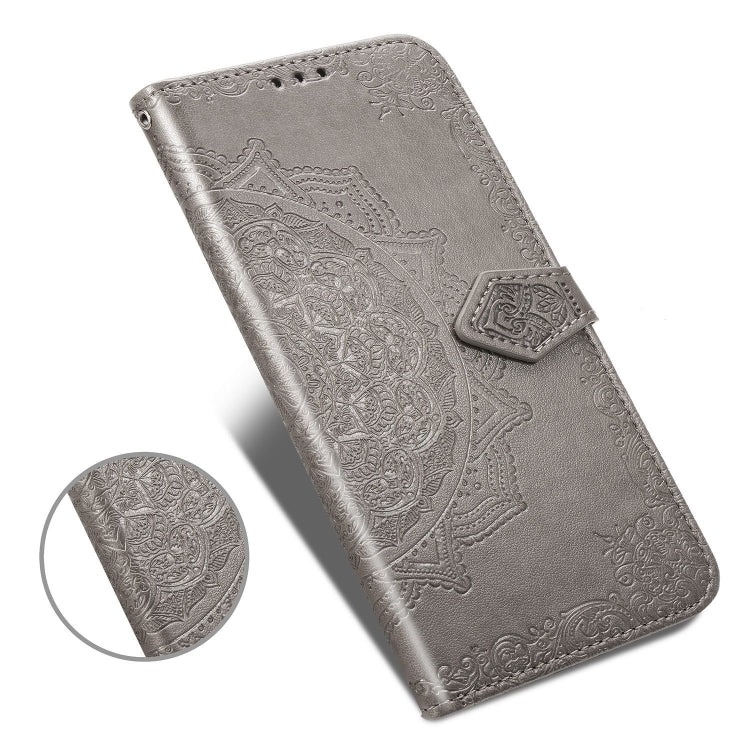 For Vivo Y70s Halfway Mandala Embossing Pattern Horizontal Flip PU Leather Case with Card Slots & Holder & Wallet