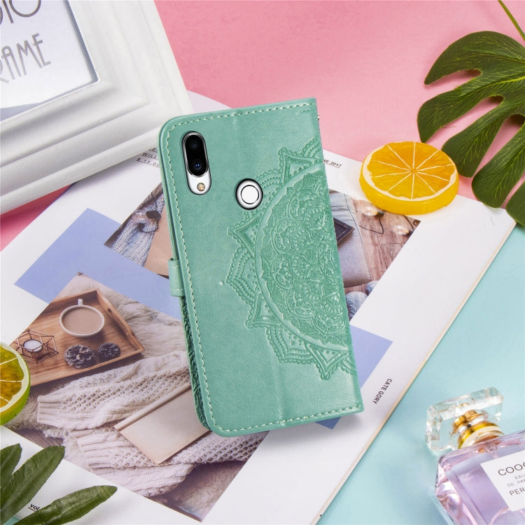For Meizu Note 9 Halfway Mandala Embossing Pattern Horizontal Flip PU Leather Case with Card Slots & Holder & Wallet