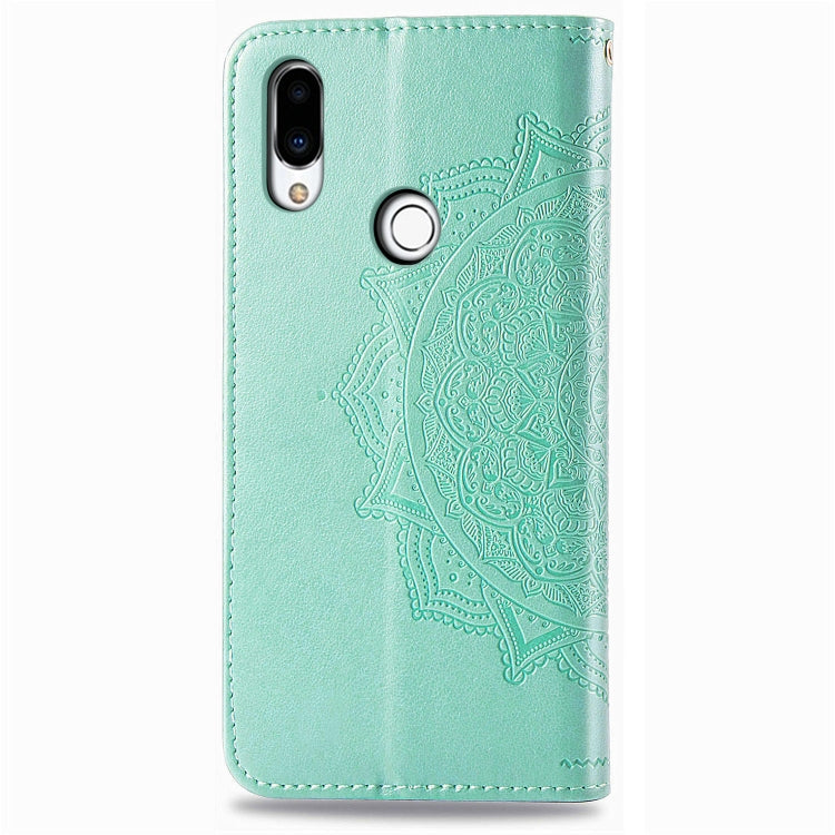 For Meizu Note 9 Halfway Mandala Embossing Pattern Horizontal Flip PU Leather Case with Card Slots & Holder & Wallet