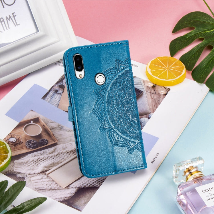 For Meizu Note 9 Halfway Mandala Embossing Pattern Horizontal Flip PU Leather Case with Card Slots & Holder & Wallet