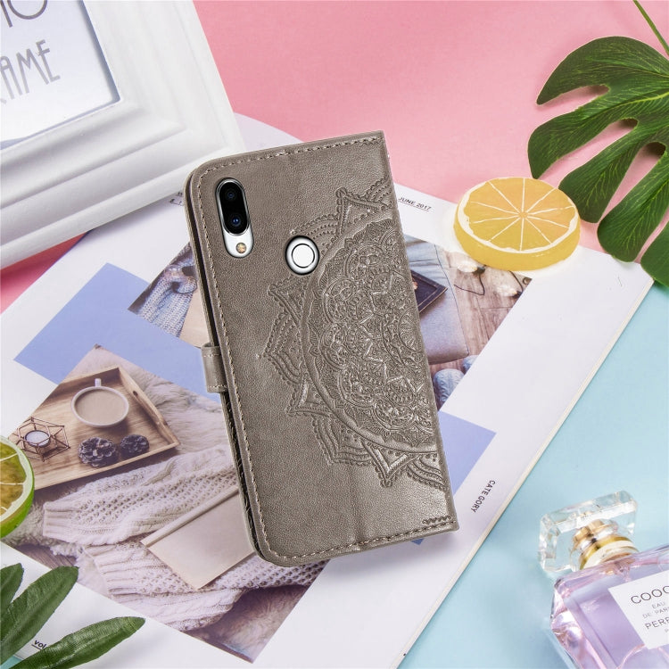 For Meizu Note 9 Halfway Mandala Embossing Pattern Horizontal Flip PU Leather Case with Card Slots & Holder & Wallet