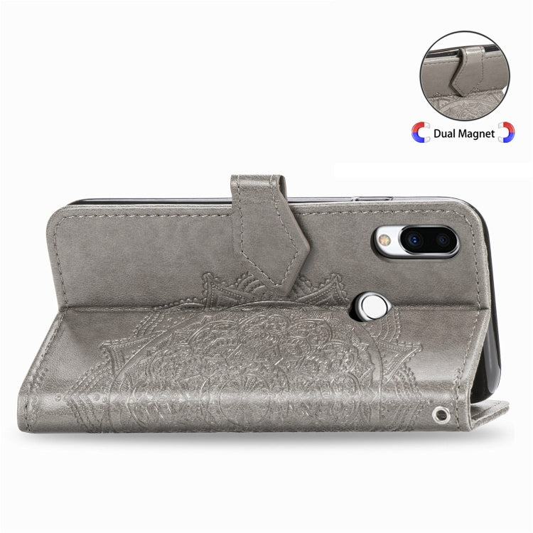 For Meizu Note 9 Halfway Mandala Embossing Pattern Horizontal Flip PU Leather Case with Card Slots & Holder & Wallet