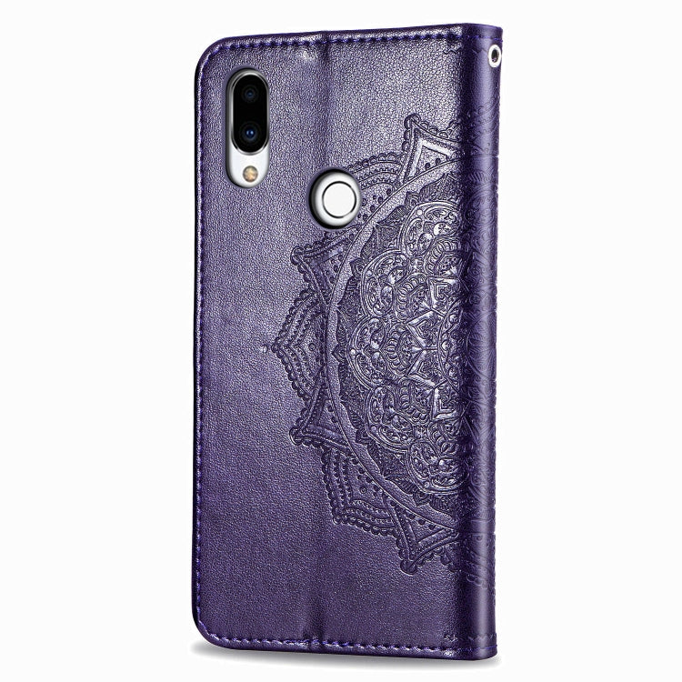 For Meizu Note 9 Halfway Mandala Embossing Pattern Horizontal Flip PU Leather Case with Card Slots & Holder & Wallet
