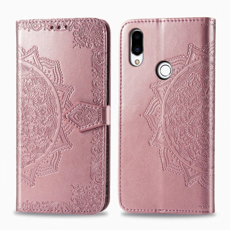 For Meizu Note 9 Halfway Mandala Embossing Pattern Horizontal Flip PU Leather Case with Card Slots & Holder & Wallet