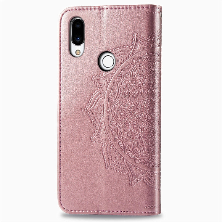 For Meizu Note 9 Halfway Mandala Embossing Pattern Horizontal Flip PU Leather Case with Card Slots & Holder & Wallet