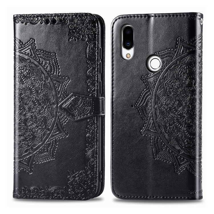 For Meizu Note 9 Halfway Mandala Embossing Pattern Horizontal Flip PU Leather Case with Card Slots & Holder & Wallet