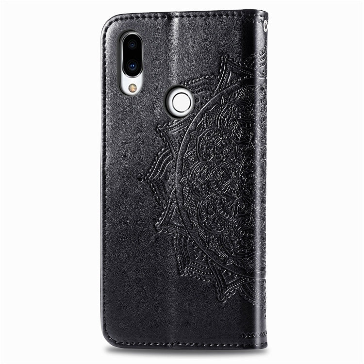 For Meizu Note 9 Halfway Mandala Embossing Pattern Horizontal Flip PU Leather Case with Card Slots & Holder & Wallet