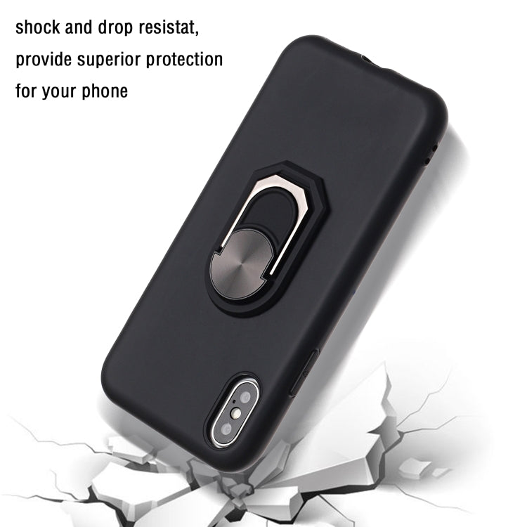 For iPhone XS Max PC + TPU Shockproof Protective Case with Ring Holder
