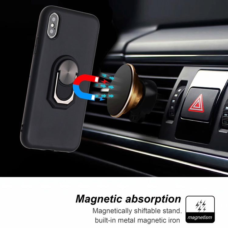For iPhone XS Max PC + TPU Shockproof Protective Case with Ring Holder