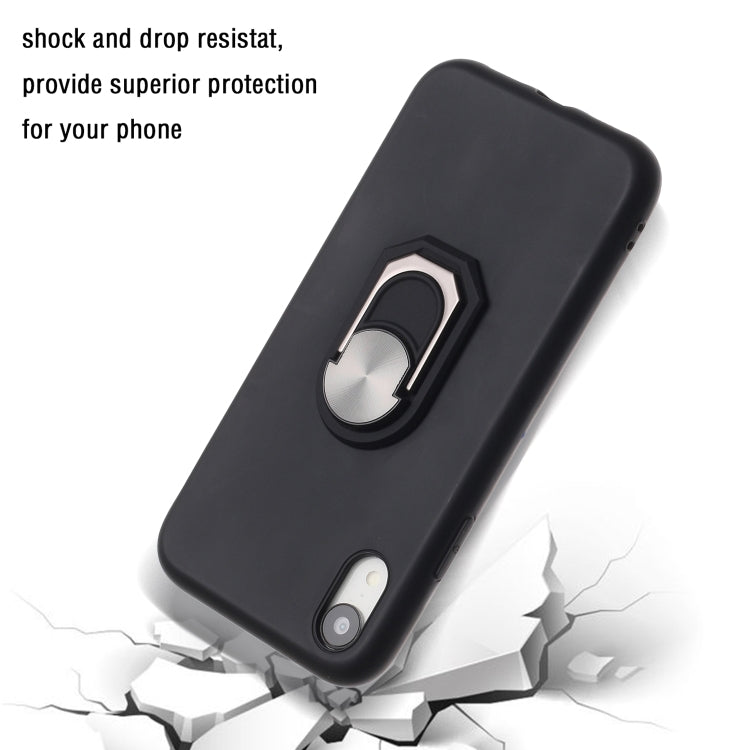 For iPhone XR PC + TPU Shockproof Protective Case with Ring Holder