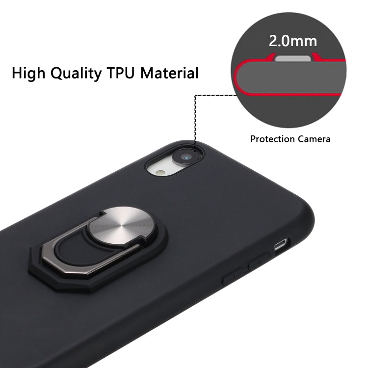 For iPhone XR PC + TPU Shockproof Protective Case with Ring Holder