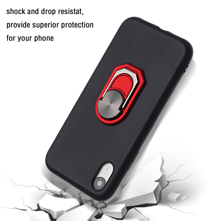 For iPhone XR PC + TPU Shockproof Protective Case with Ring Holder