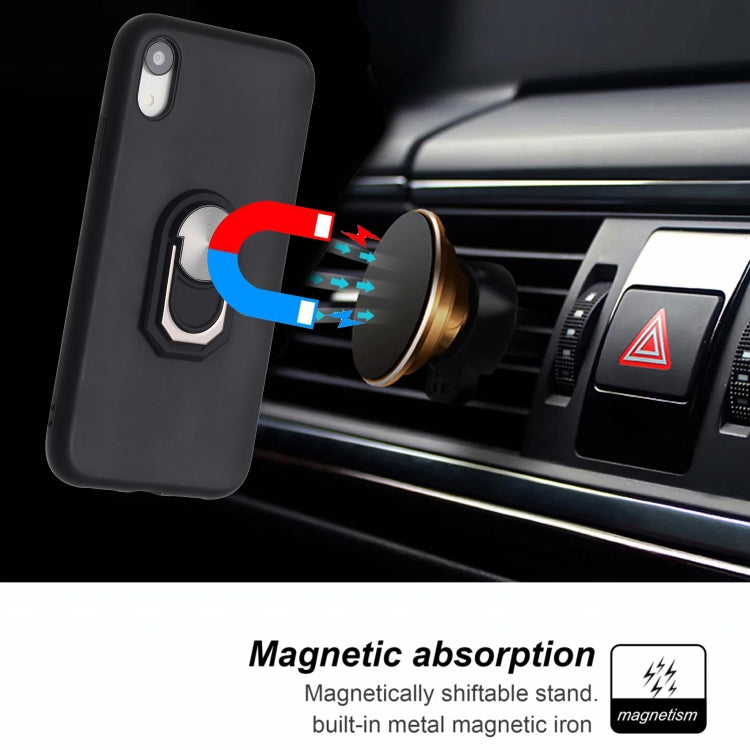 For iPhone XR PC + TPU Shockproof Protective Case with Ring Holder