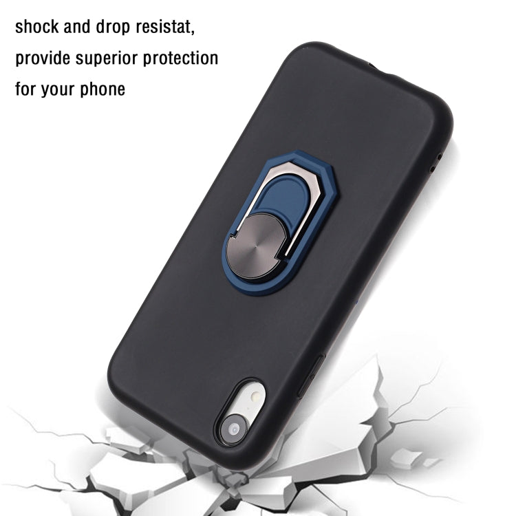 For iPhone XR PC + TPU Shockproof Protective Case with Ring Holder