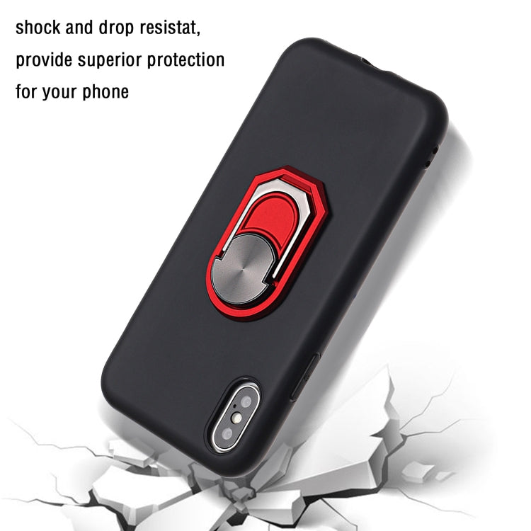 For iPhone X / XS PC + TPU Shockproof Protective Case with Ring Holder