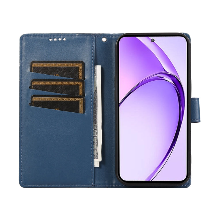 For OPPO A3 Pro 5G PU Genuine Leather Texture Embossed Line Phone Case