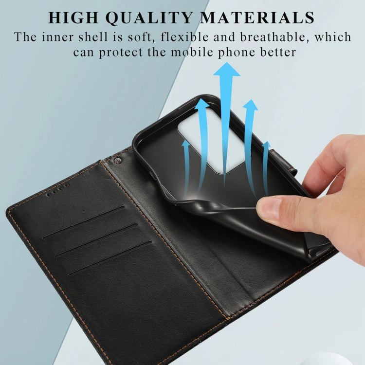 For OPPO A3 Pro 5G PU Genuine Leather Texture Embossed Line Phone Case
