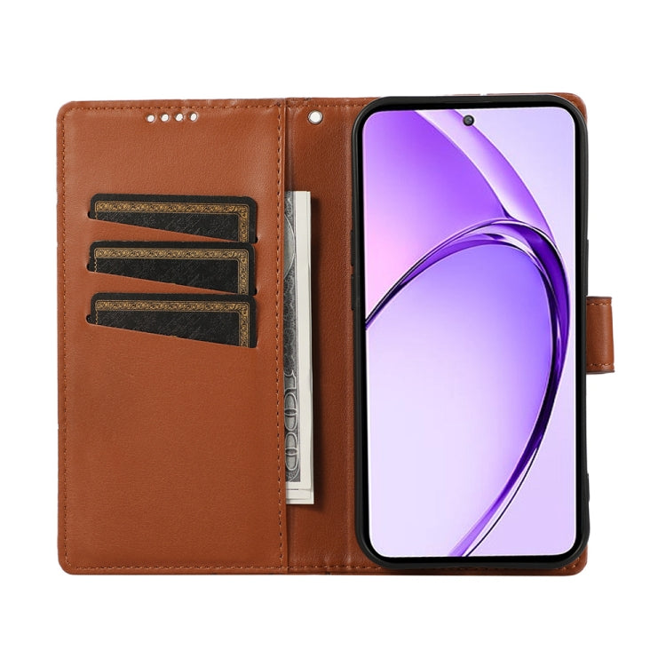 For OPPO A3 Pro 5G PU Genuine Leather Texture Embossed Line Phone Case
