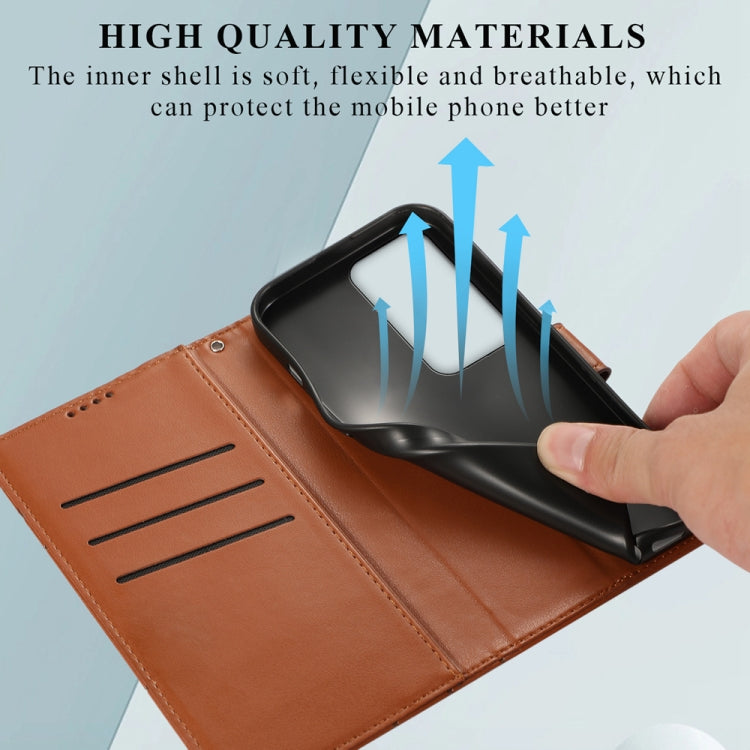 For OPPO A3 Pro 5G PU Genuine Leather Texture Embossed Line Phone Case