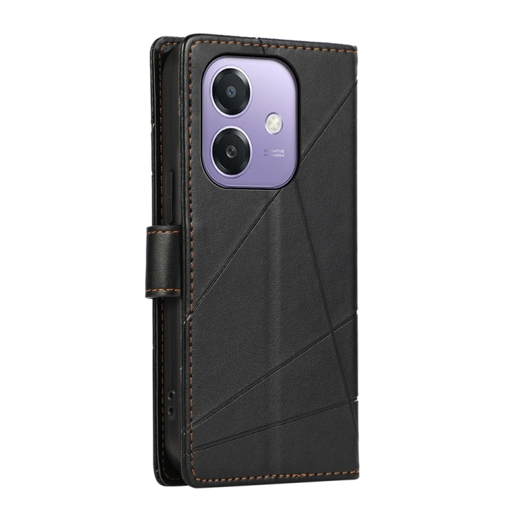 For OPPO A3 4G / 5G Global / A3X 4G / 5G India PU Genuine Leather Texture Embossed Line Phone Case