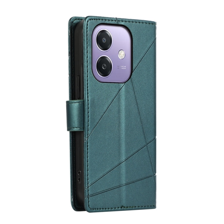 For OPPO A3 4G / 5G Global / A3X 4G / 5G India PU Genuine Leather Texture Embossed Line Phone Case
