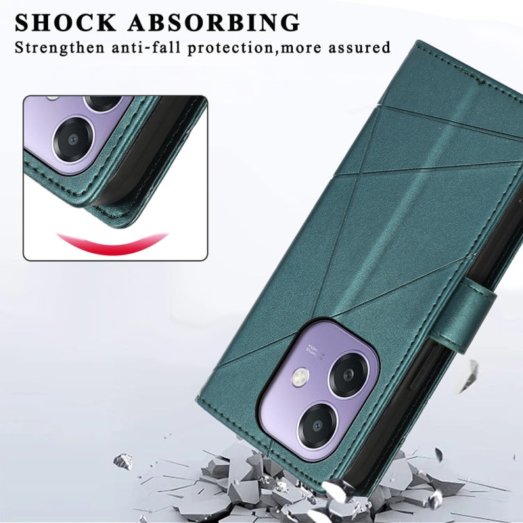 For OPPO A3 4G / 5G Global / A3X 4G / 5G India PU Genuine Leather Texture Embossed Line Phone Case