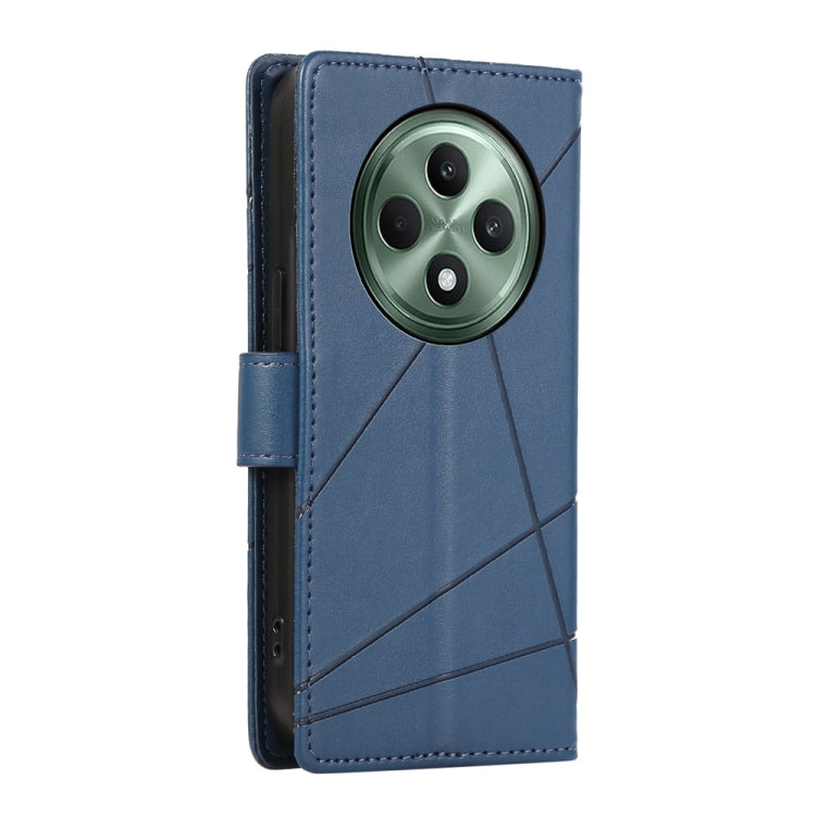 For OPPO Reno12 F 4G / 5G / F27 India PU Genuine Leather Texture Embossed Line Phone Case