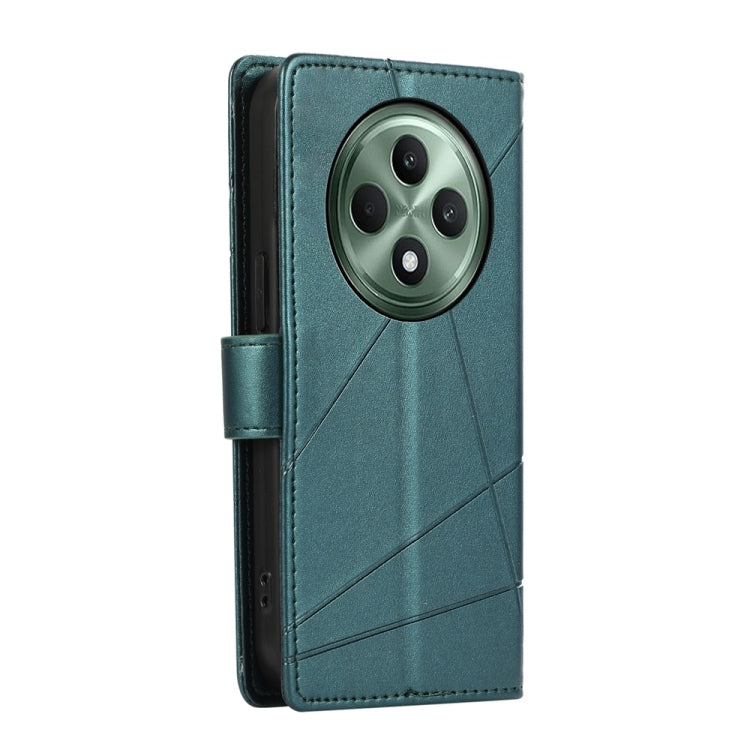 For OPPO Reno12 F 4G / 5G / F27 India PU Genuine Leather Texture Embossed Line Phone Case