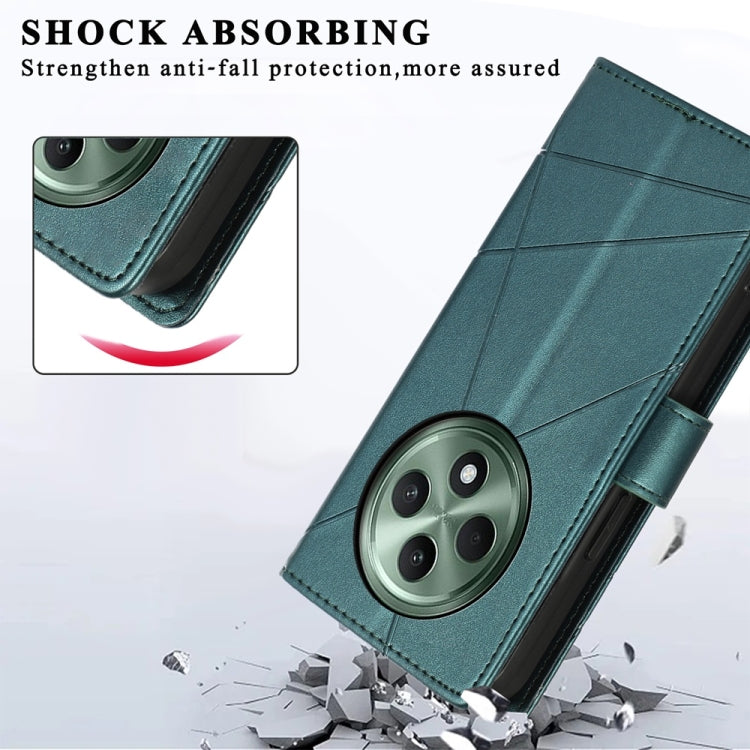 For OPPO Reno12 F 4G / 5G / F27 India PU Genuine Leather Texture Embossed Line Phone Case
