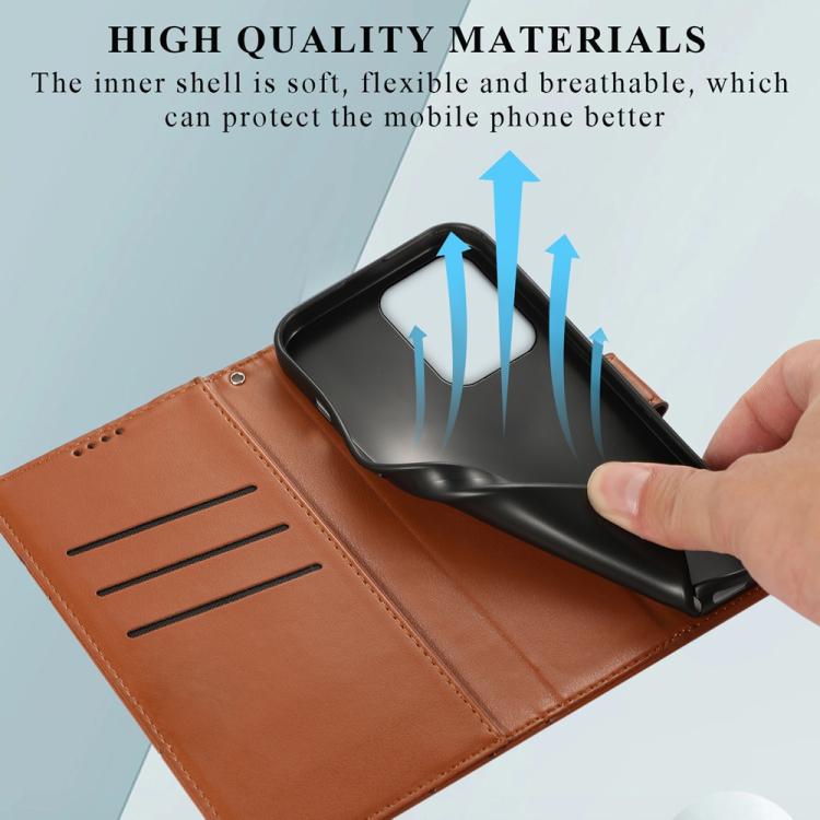 For OPPO Reno13 F 4G / 5G PU Genuine Leather Texture Embossed Line Phone Case