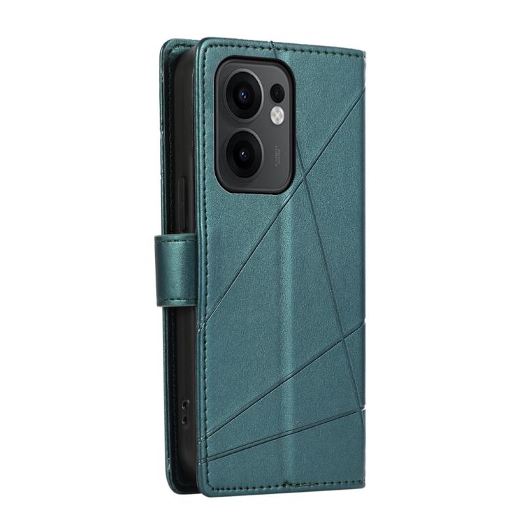 For OPPO Reno13 F 4G / 5G PU Genuine Leather Texture Embossed Line Phone Case
