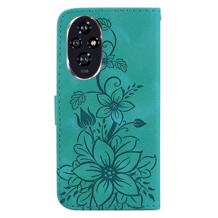 For Honor 200 5G Lily Embossed Leather Phone Case