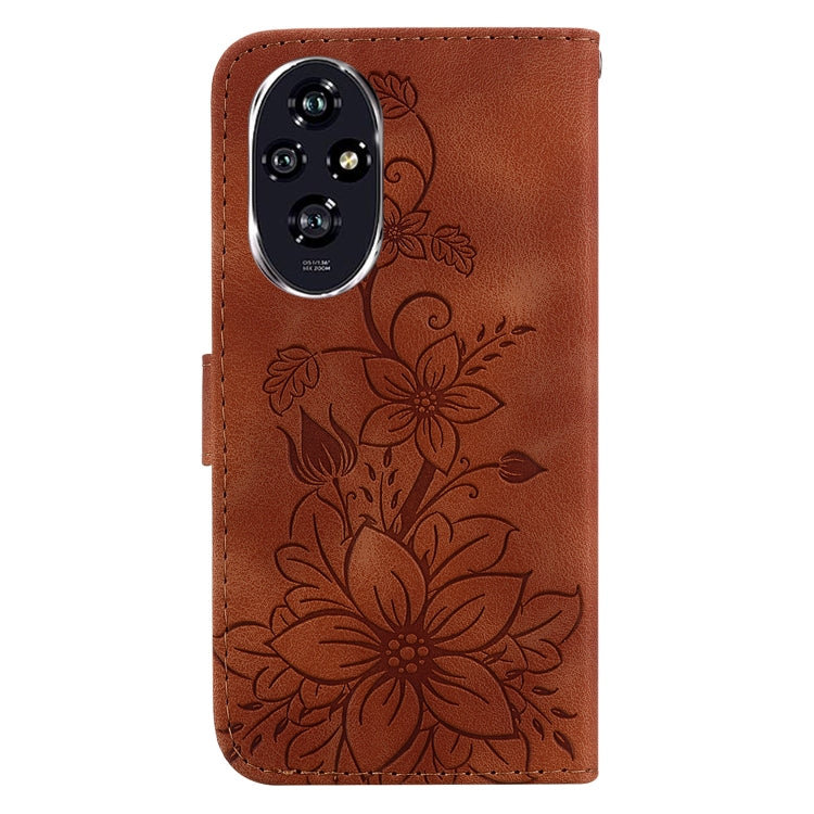 For Honor 200 5G Lily Embossed Leather Phone Case