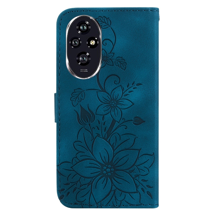 For Honor 200 5G Lily Embossed Leather Phone Case