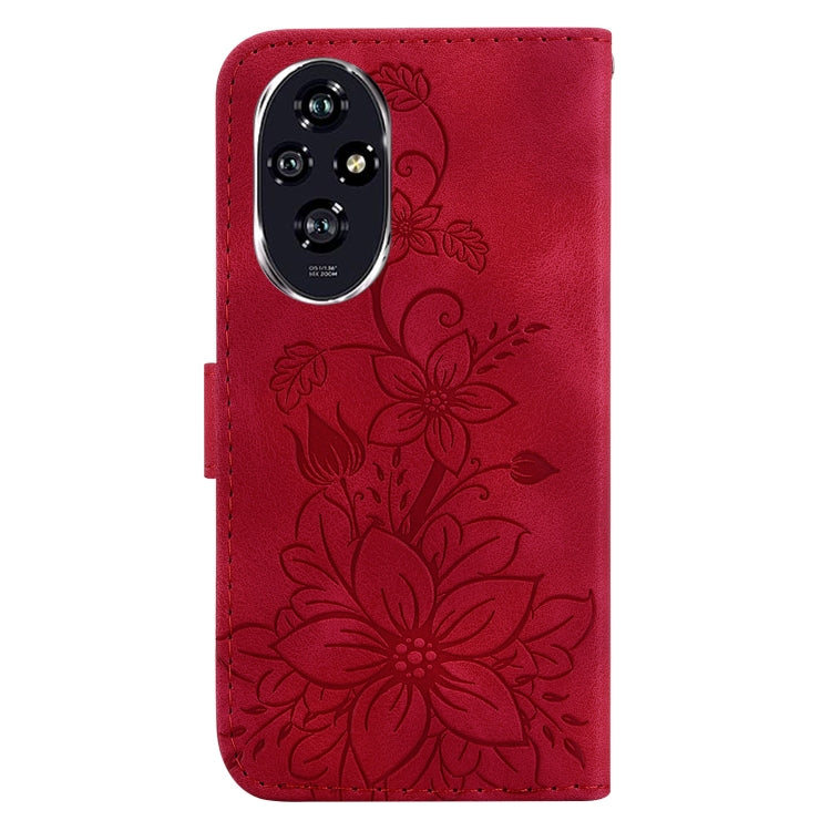 For Honor 200 5G Lily Embossed Leather Phone Case