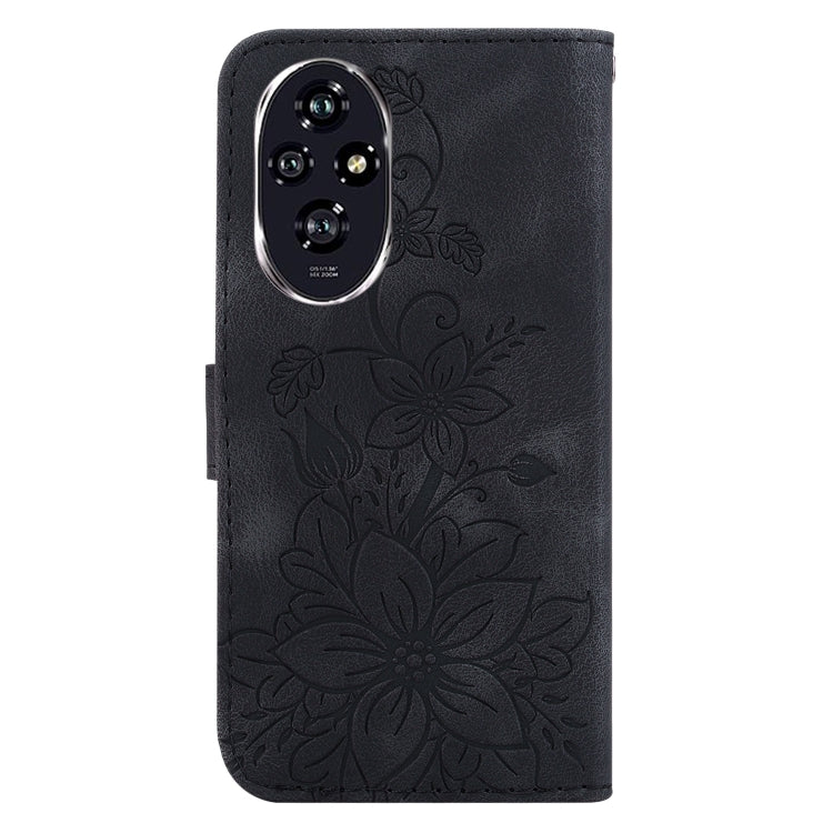 For Honor 200 5G Lily Embossed Leather Phone Case