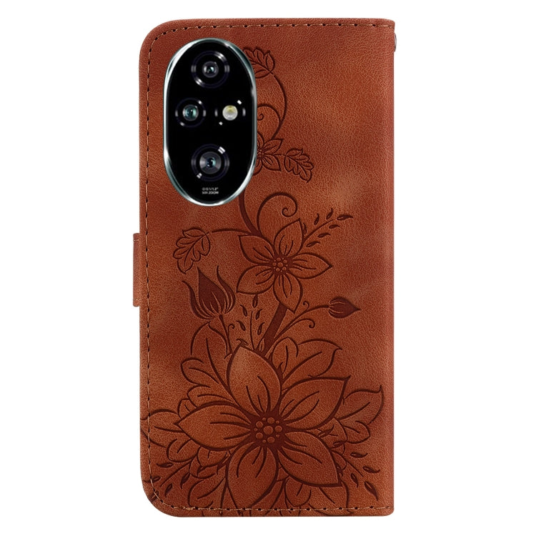 For Honor 200 Pro 5G Lily Embossed Leather Phone Case