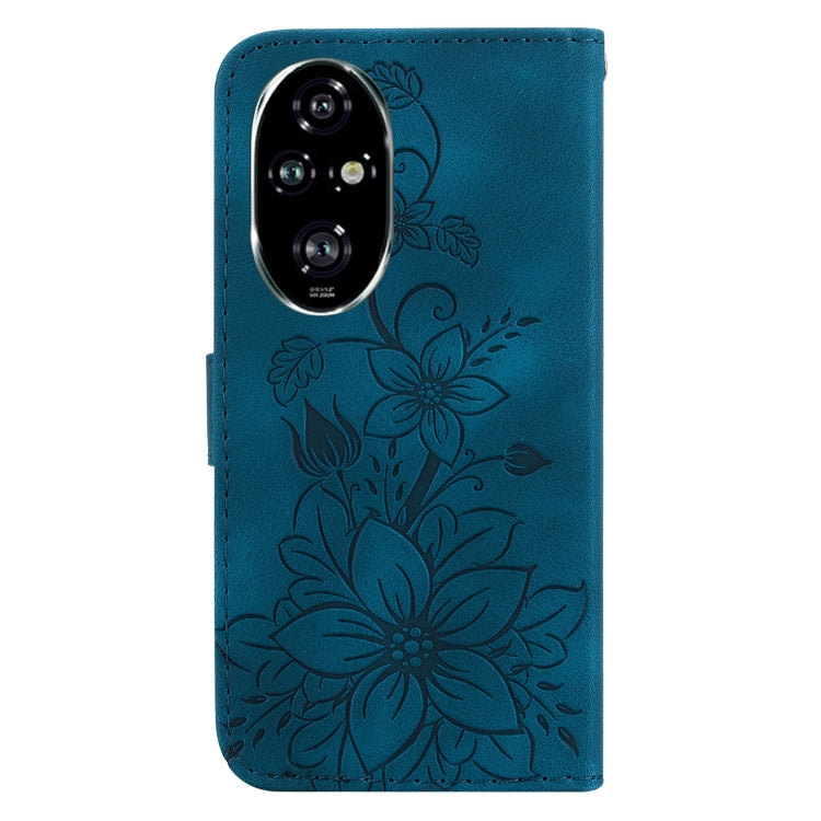 For Honor 200 Pro 5G Lily Embossed Leather Phone Case