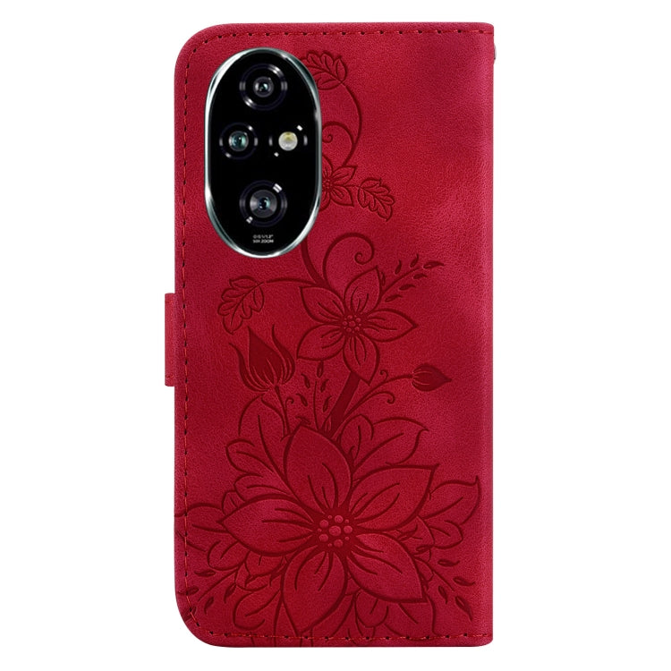 For Honor 200 Pro 5G Lily Embossed Leather Phone Case
