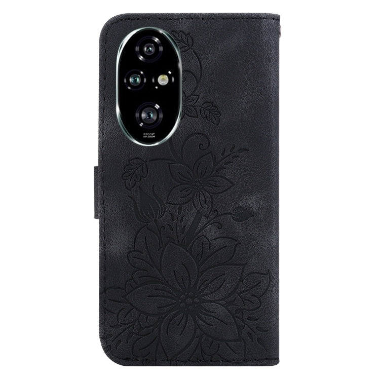 For Honor 200 Pro 5G Lily Embossed Leather Phone Case