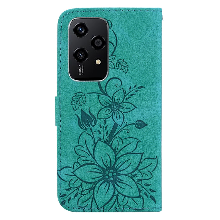 For Honor 200 Lite Global Lily Embossed Leather Phone Case